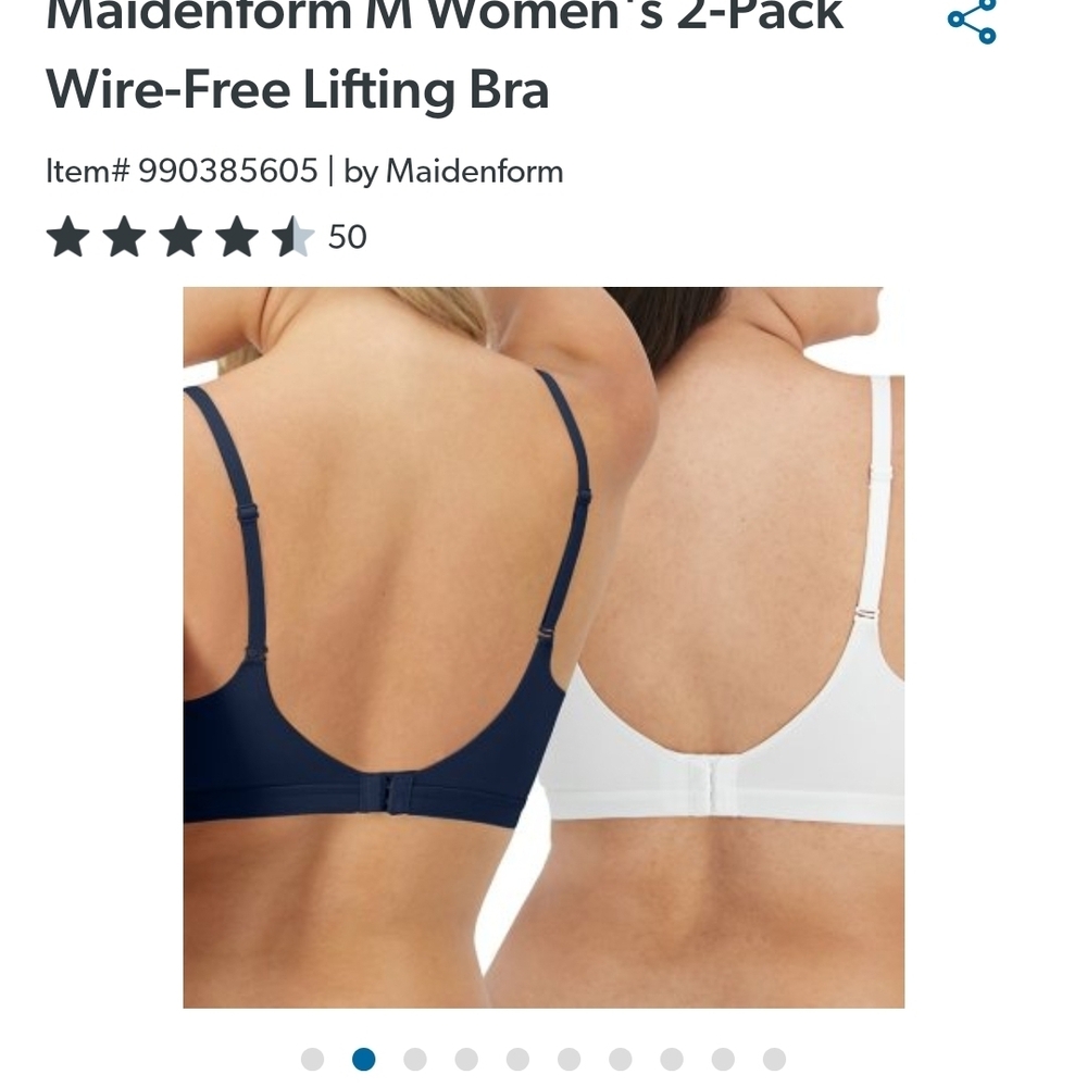 Maidenform Wire-Free Lifting Bra Set - Dark Blue and White - Picture 2 of 4